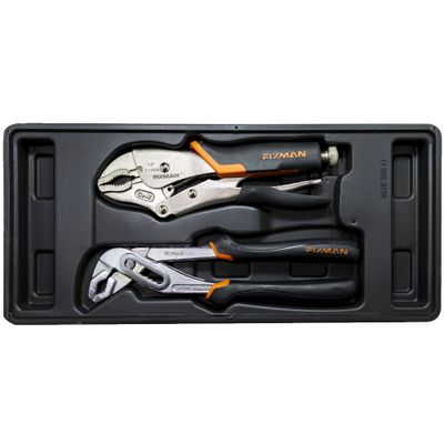 FIXMAN Tray 2 Piece Plier Set Groove Joint Pliers 10' & Lock Grip Pl